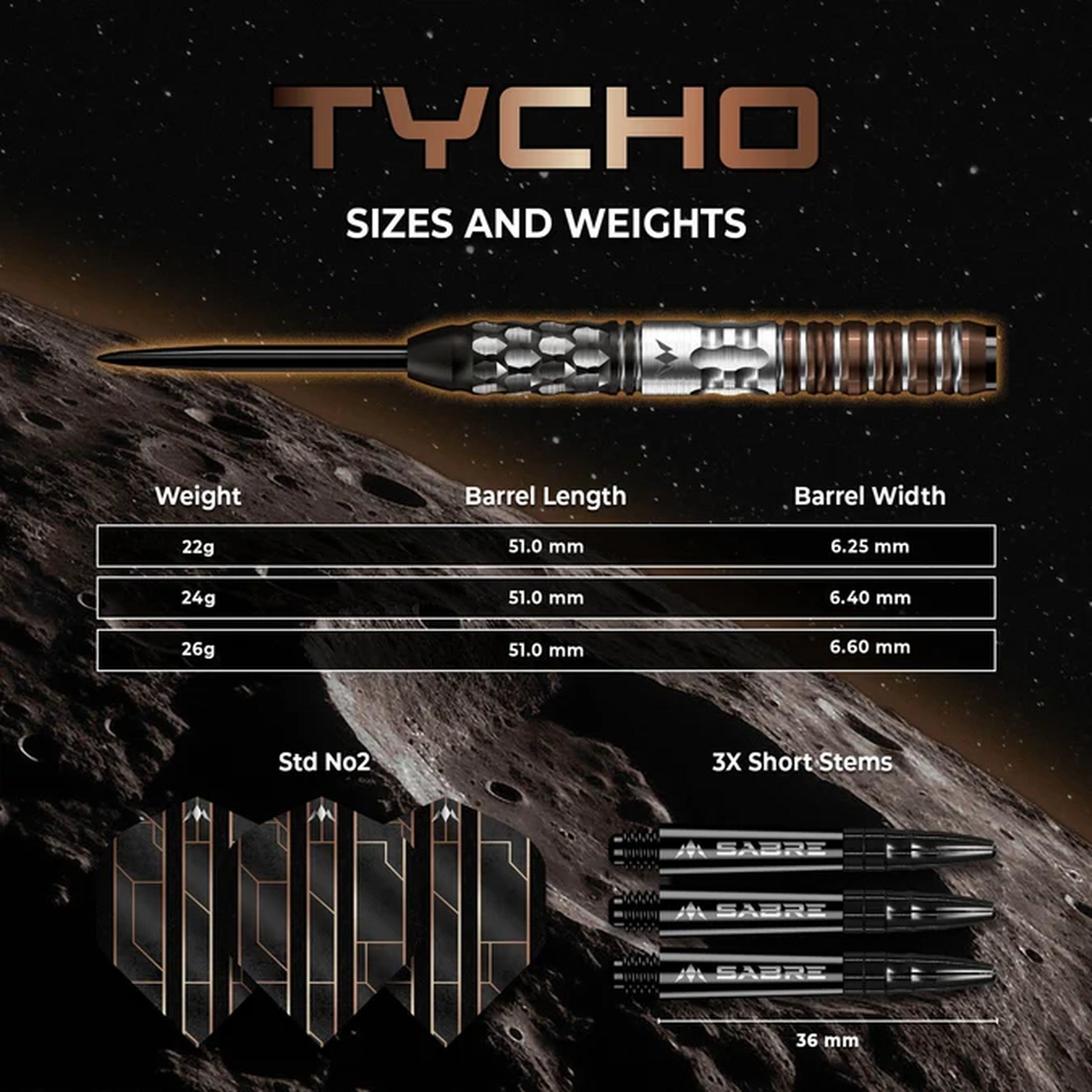 Black & Bronze - Mission Darts - Mission Tycho Darts - Steel Tip - 90% Tungsten - 4