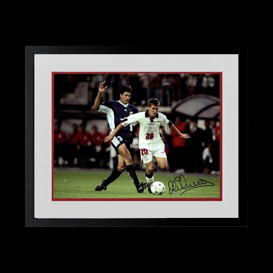 White - The Fan Cave - Michael Owen Signed England 16x12 Image Mount - 1