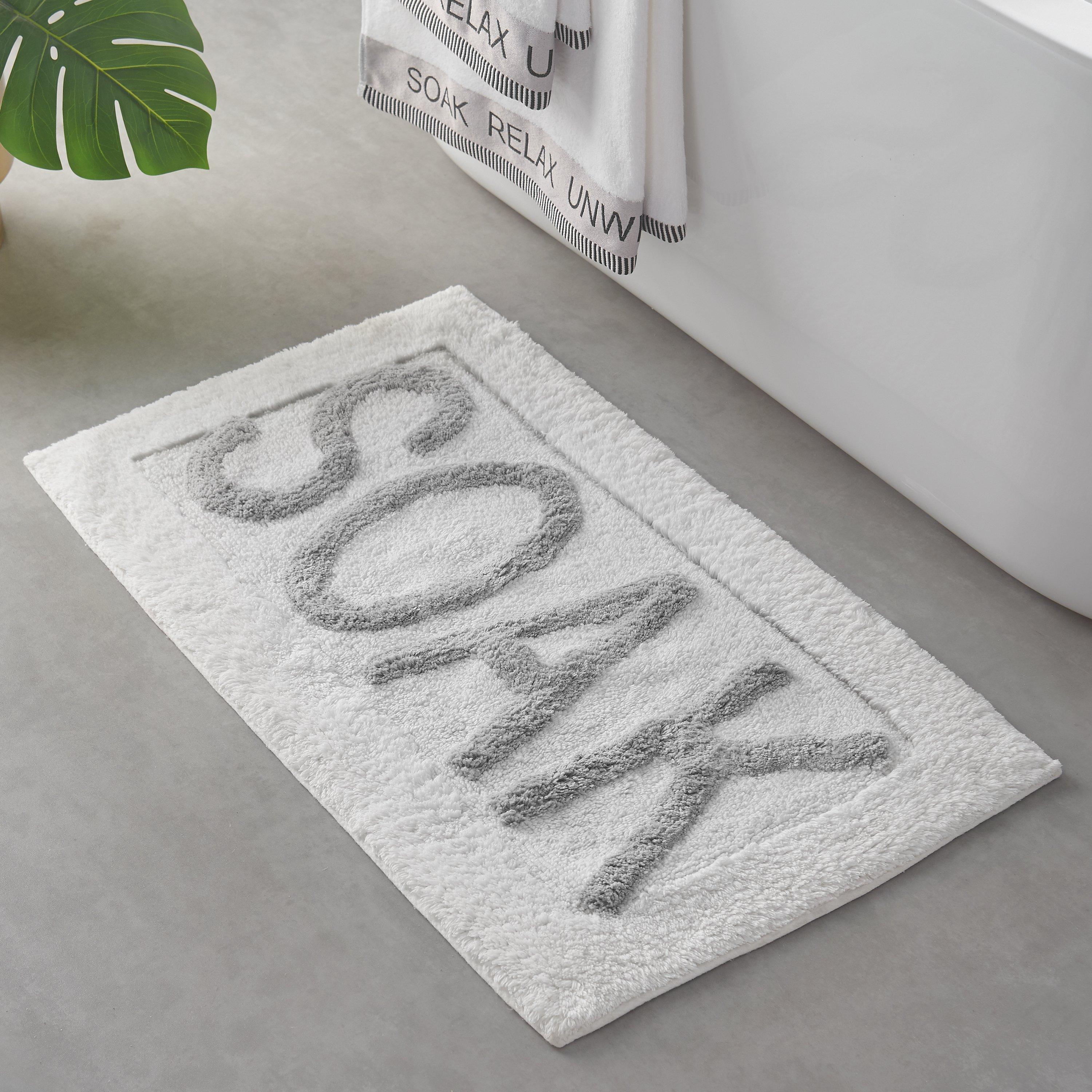 White - Catherine Lansfield - Soak Bath Mat - 1