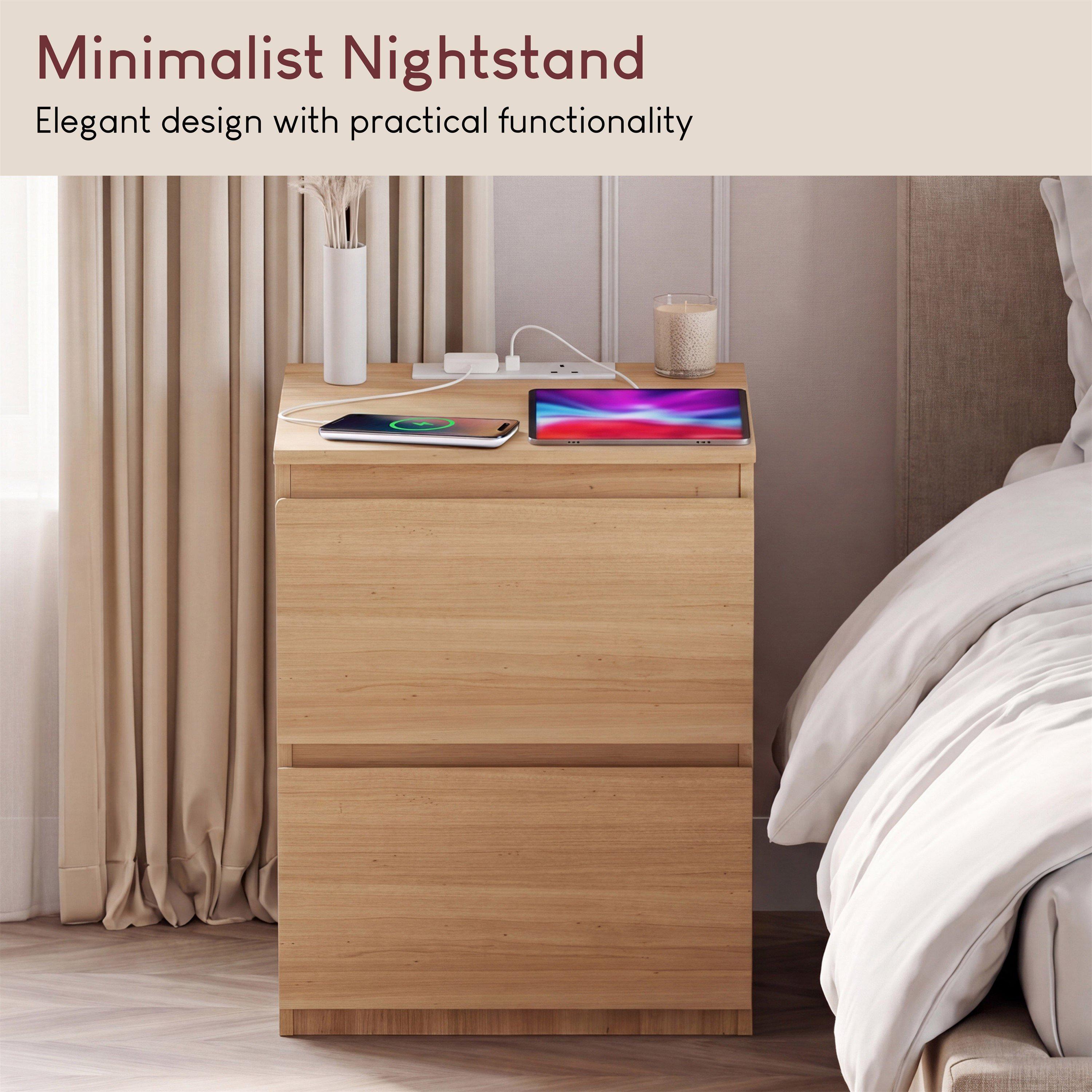 Pine - Lassic - Denver 2 Drawer L Bedside Chest With Power Outlet - 3