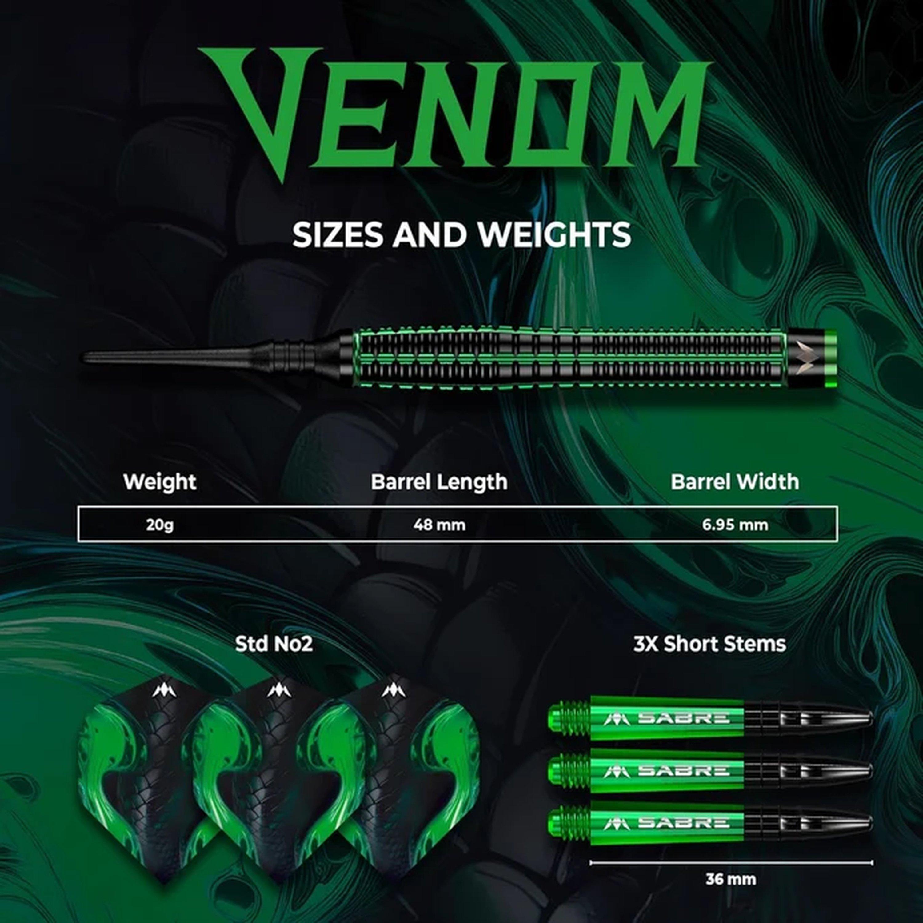 Venom - Mission Darts - Mission Venom Darts - Steel Tip - 90% Tungsten - 4