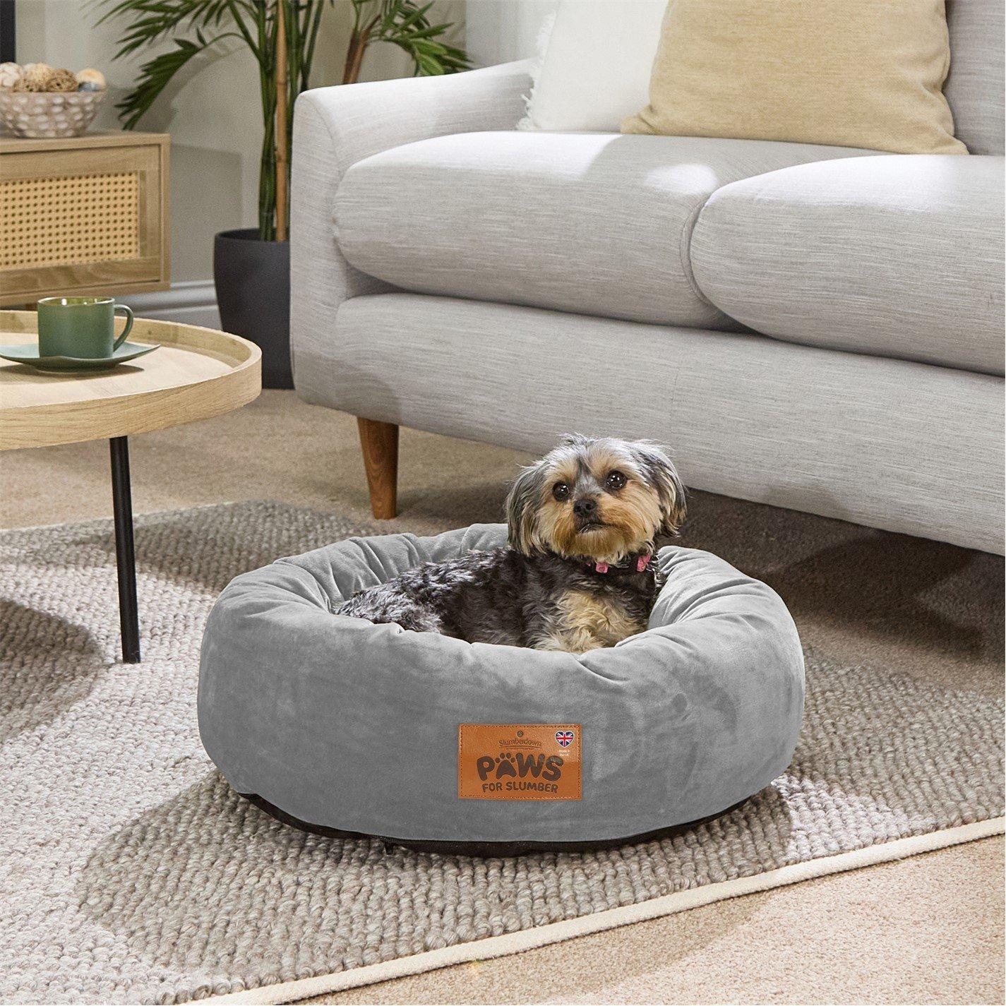 Grey - Slumberdown - Paws for Slumber Donut Pet Bed - 1