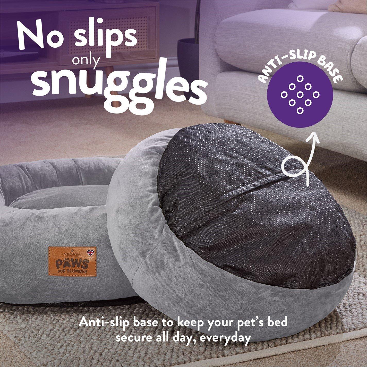 Grey - Slumberdown - Paws for Slumber Donut Pet Bed - 5