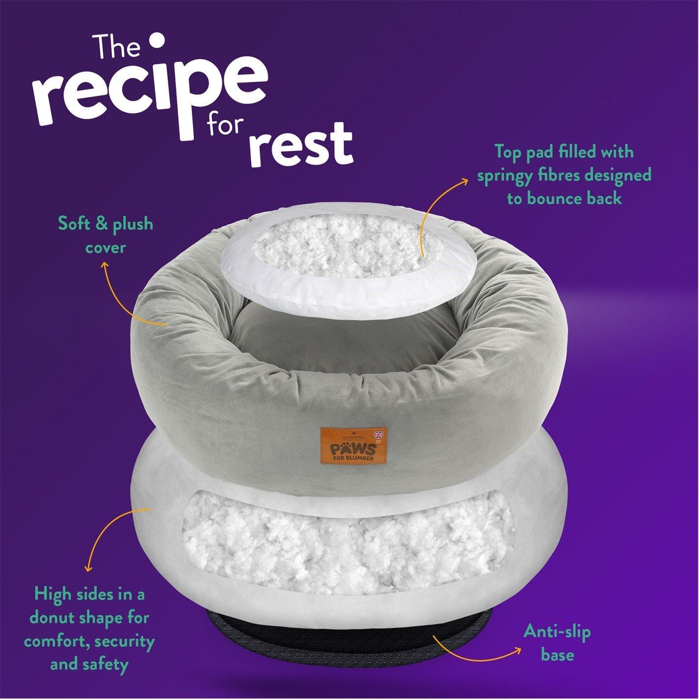 Grey - Slumberdown - Paws for Slumber Donut Pet Bed - 10