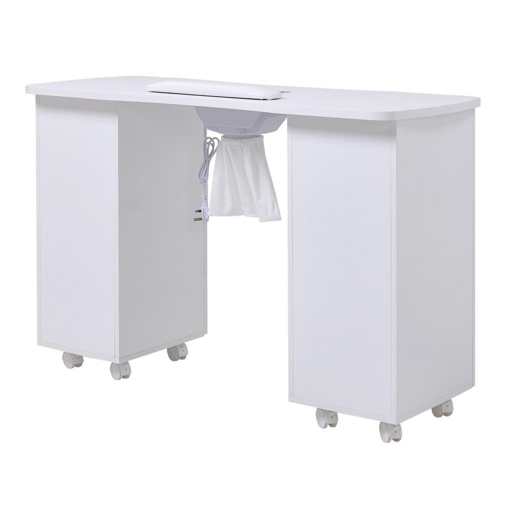 White - SHEONLY - Nail Table with Dust Collector and Wrist Cushion - 6