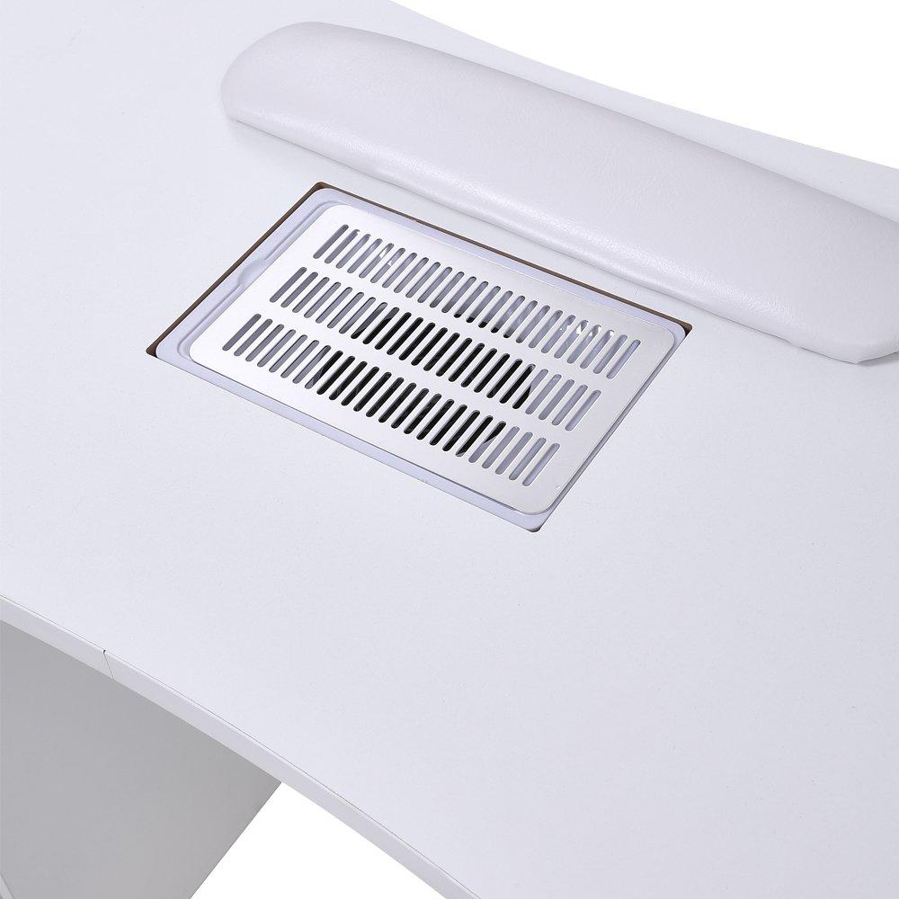White - SHEONLY - Nail Table with Dust Collector and Wrist Cushion - 7