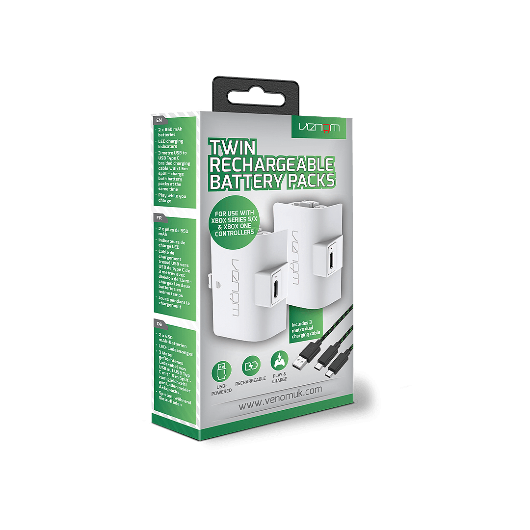 White - Venom - Venom Xbox Series X/S Rechargeable Battery Packs - 2