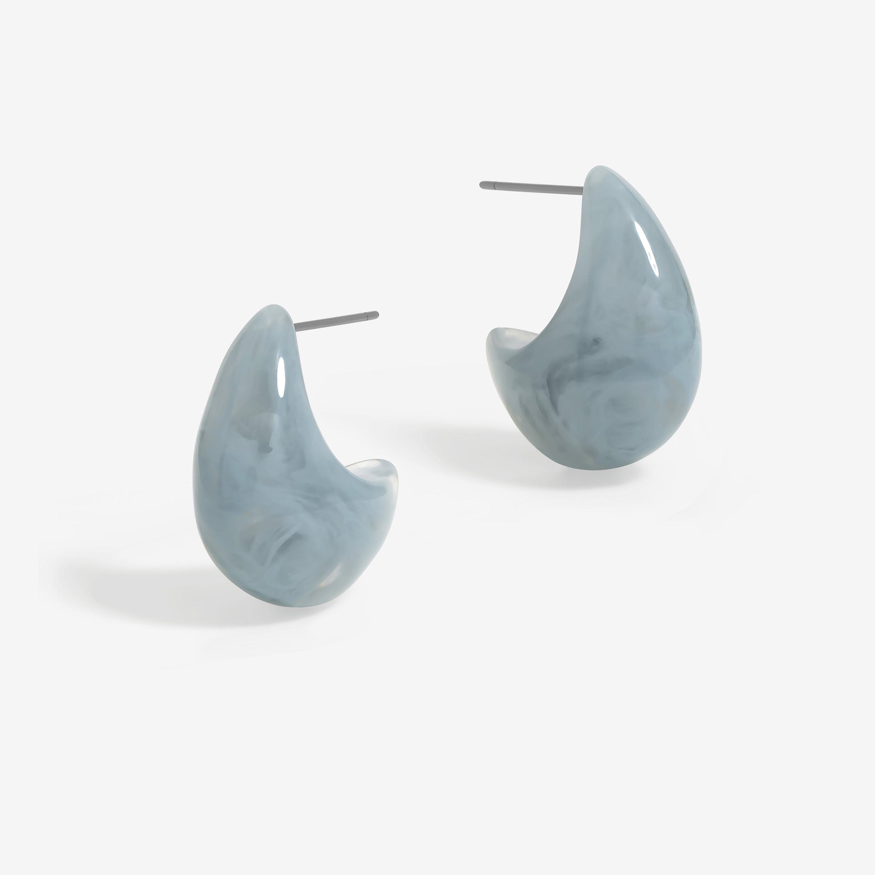 Blue - Jon Richard - Blue Resin Dome Earrings