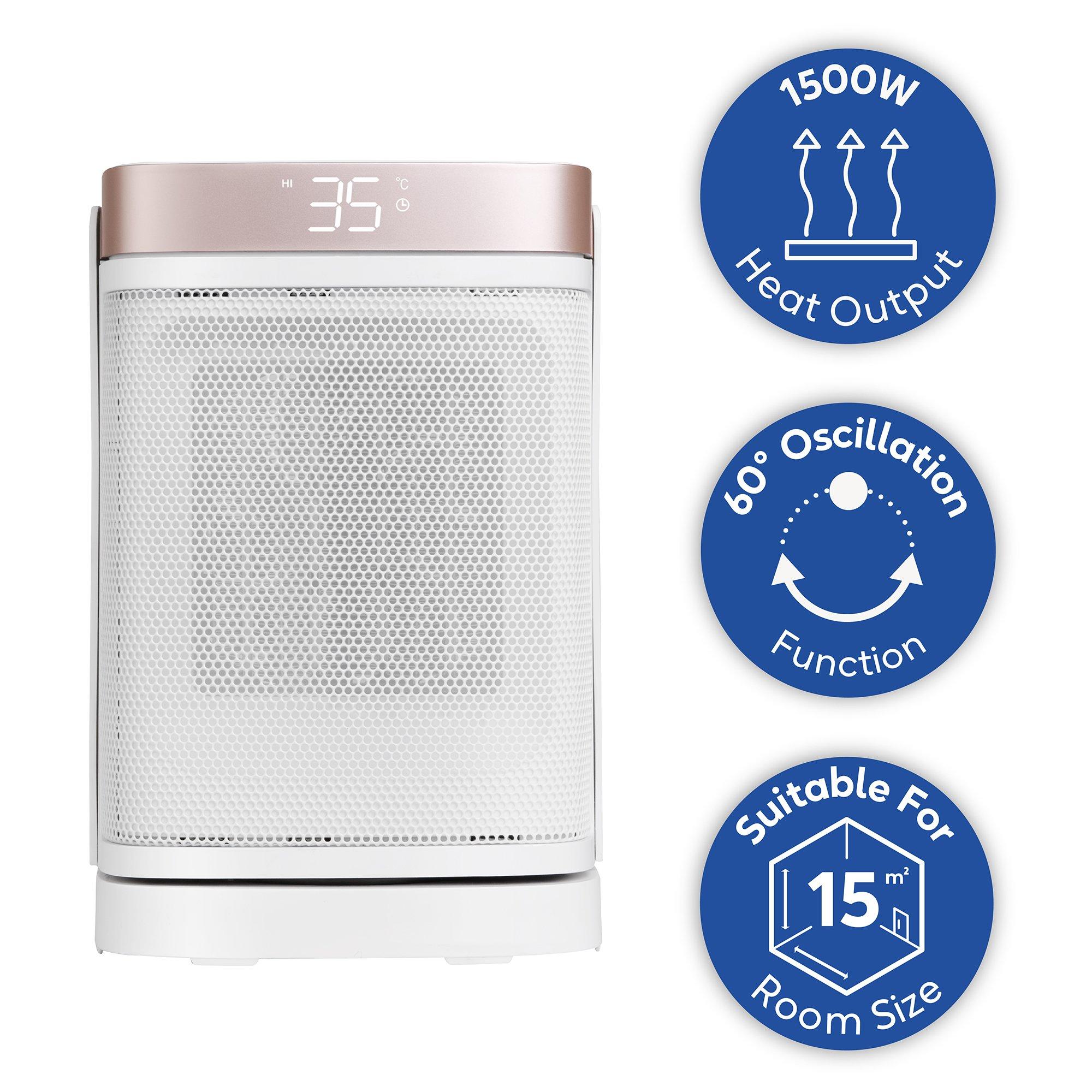 White And Champ - Russell Hobbs - RHCH2001WCHAMP 1500W Oscillating Ceramic Heater - 11