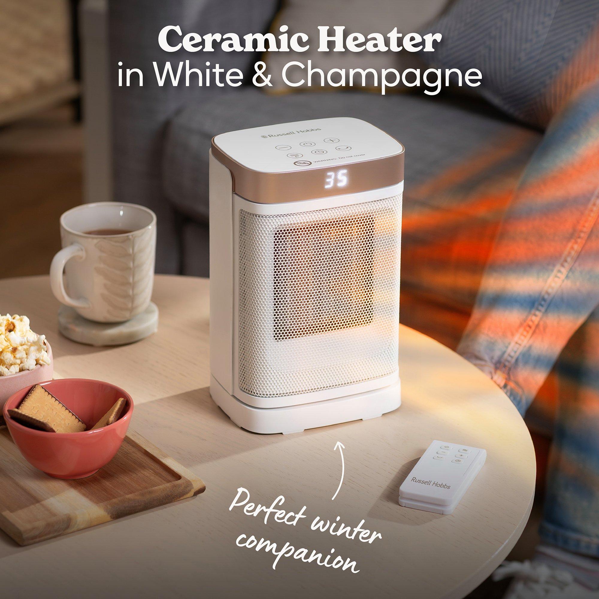 White And Champ - Russell Hobbs - RHCH2001WCHAMP 1500W Oscillating Ceramic Heater - 3