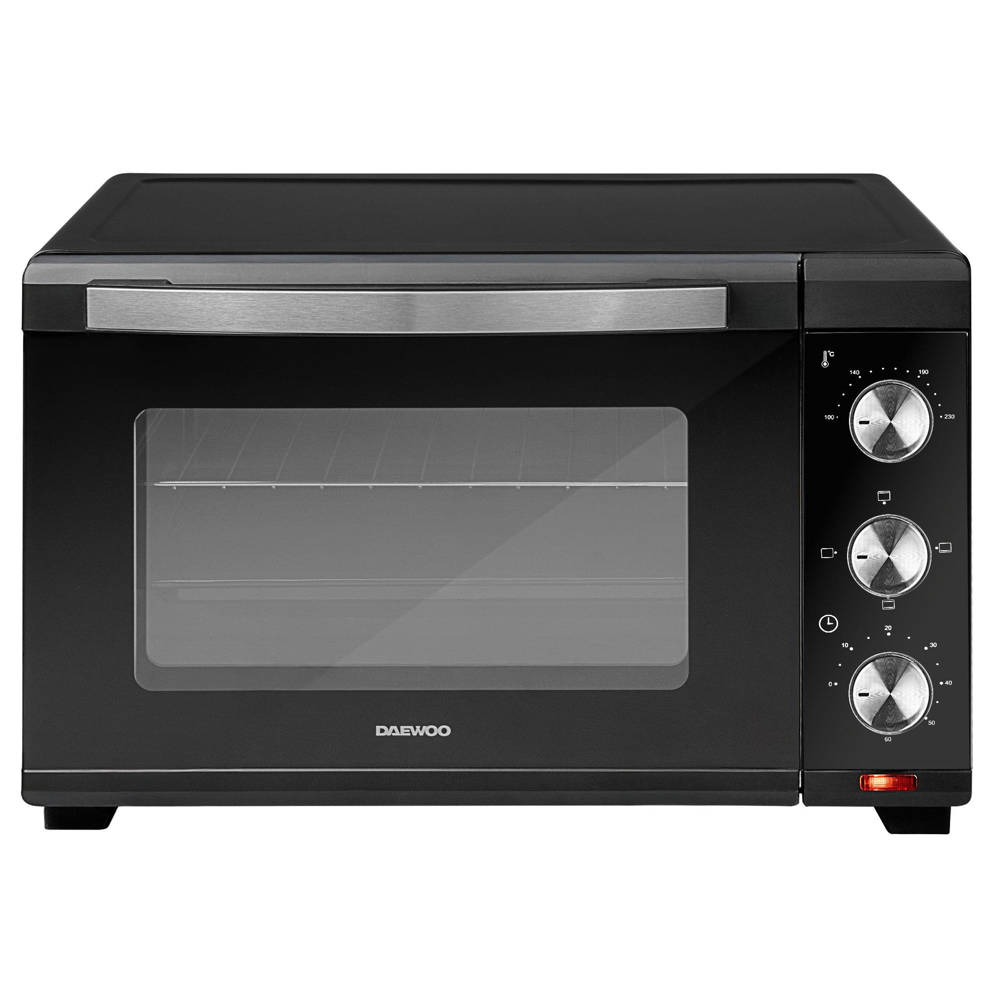 Black - Daewoo Electricals - 1600W 25L Electric Mini Countertop Oven & Grill - 1