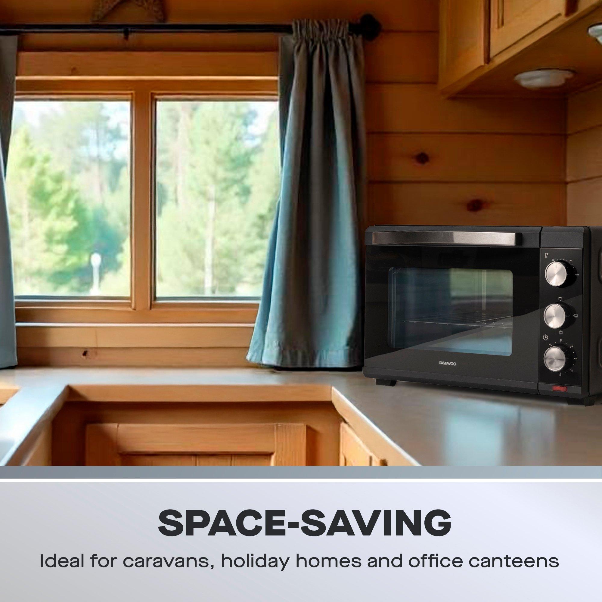 Black - Daewoo Electricals - 1600W 25L Electric Mini Countertop Oven & Grill - 4