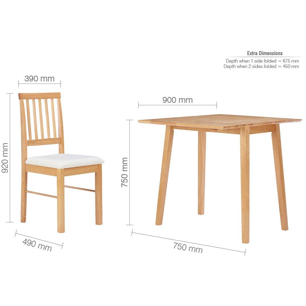 Oak - Birlea - Drop Leaf Dining Table Oak - 12