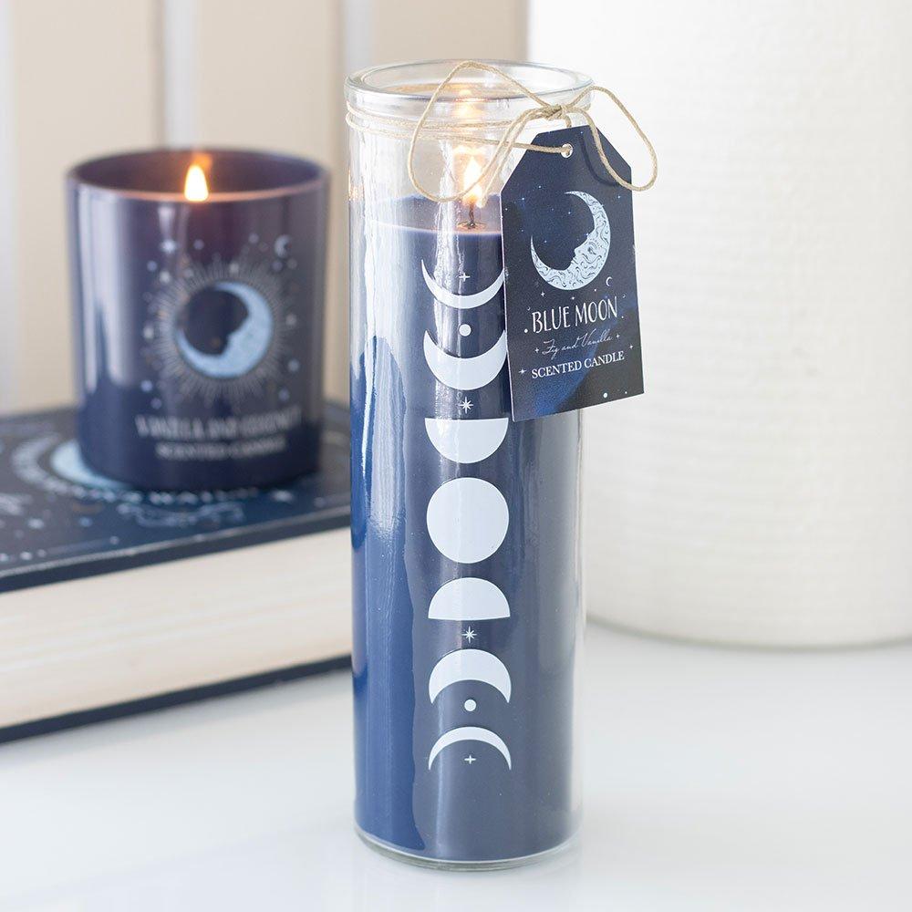 Something Different  Moon Phase Fig & Vanilla Scented Glass Tube C Blue