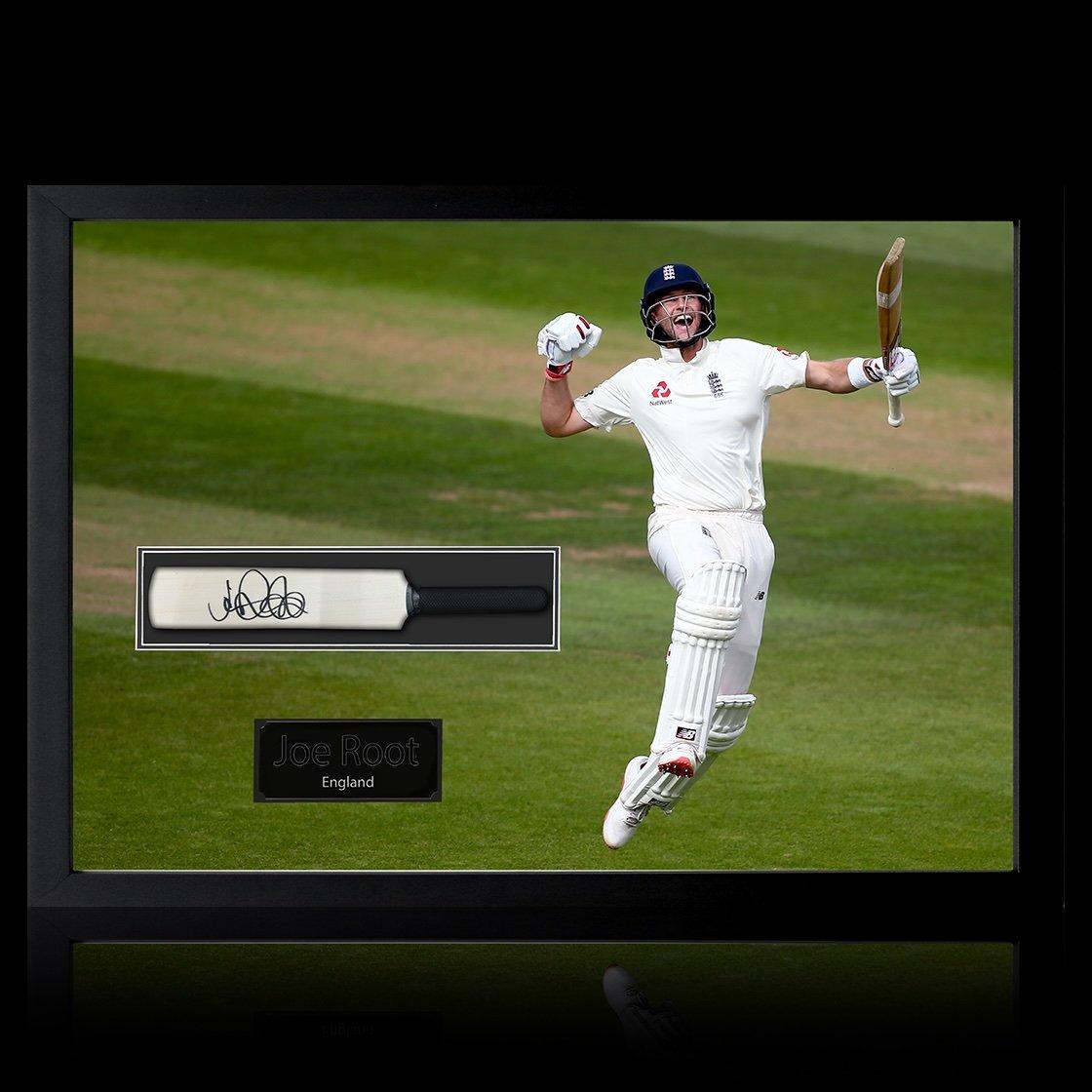 White - The Fan Cave - Joe Root Signed Mini Cricket Bat Iconic Frame 2 - 1