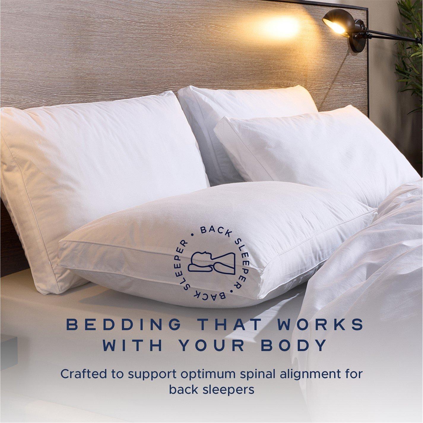 White - Snuggledown - Back Sleeper Medium Pillow - 3