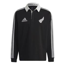 adidas New Zealand All Blacks Longsleeve Home Polo Shirt 2022 2023 Mens