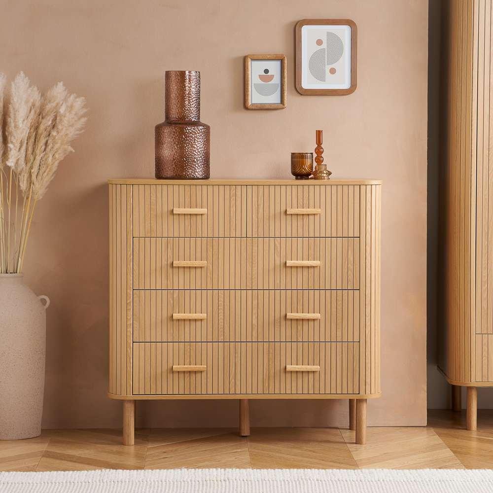 Birlea  Axel 5 Drawer Fluted Chest - Nude
