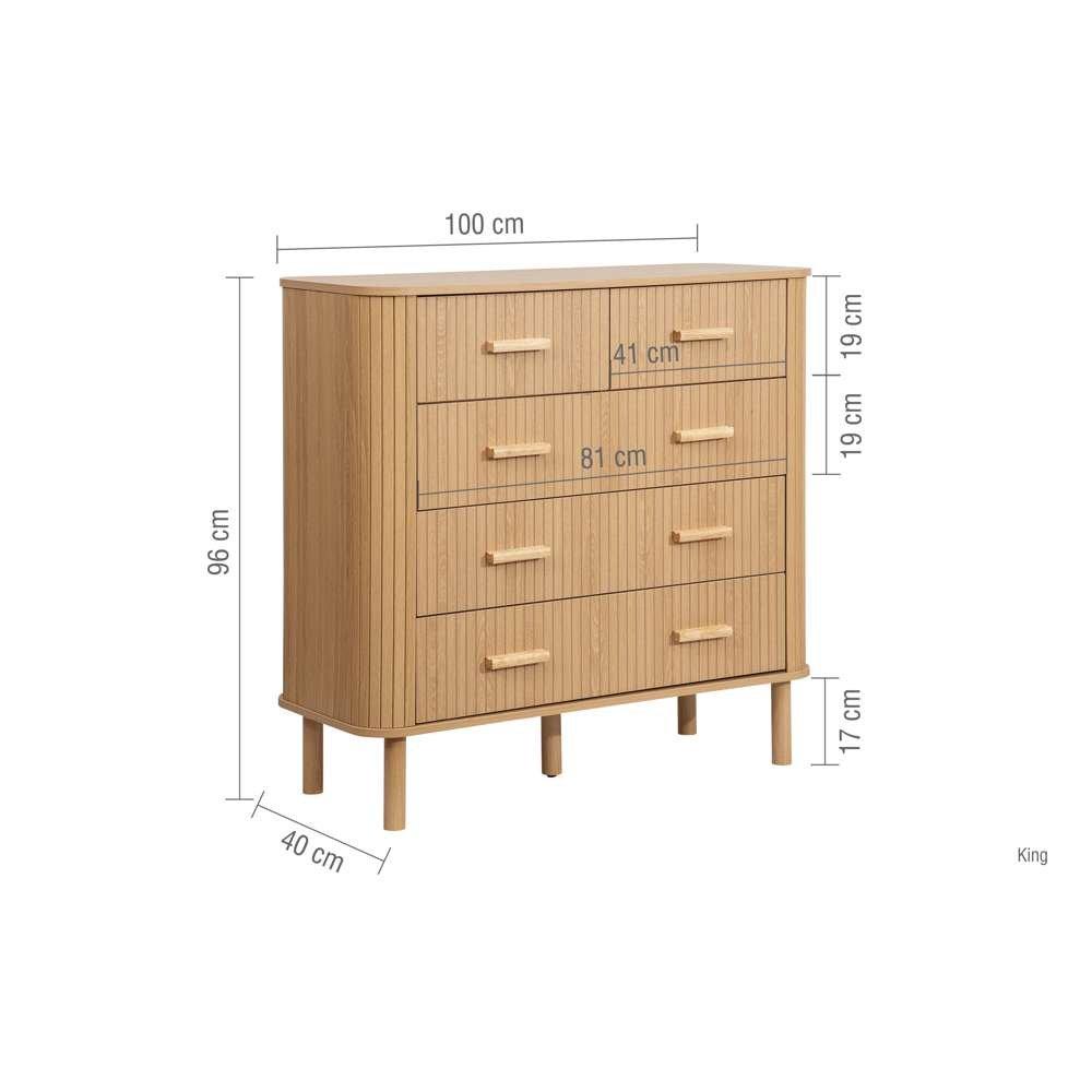 Nude - Birlea - Axel 5 Drawer Fluted Chest - 8