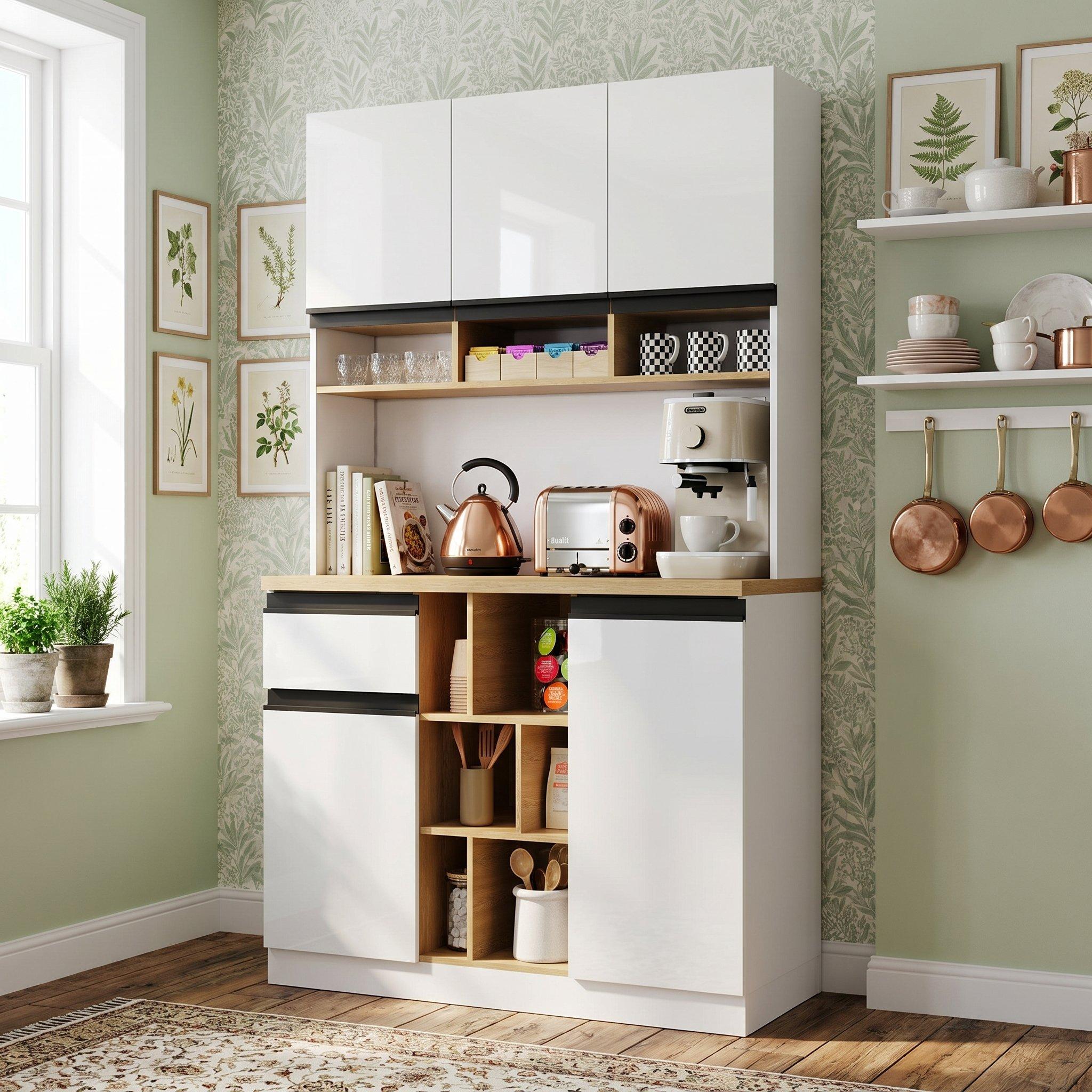 White - Urban Meuble - High Gloss Kitchen Buffet Sideboard - 2