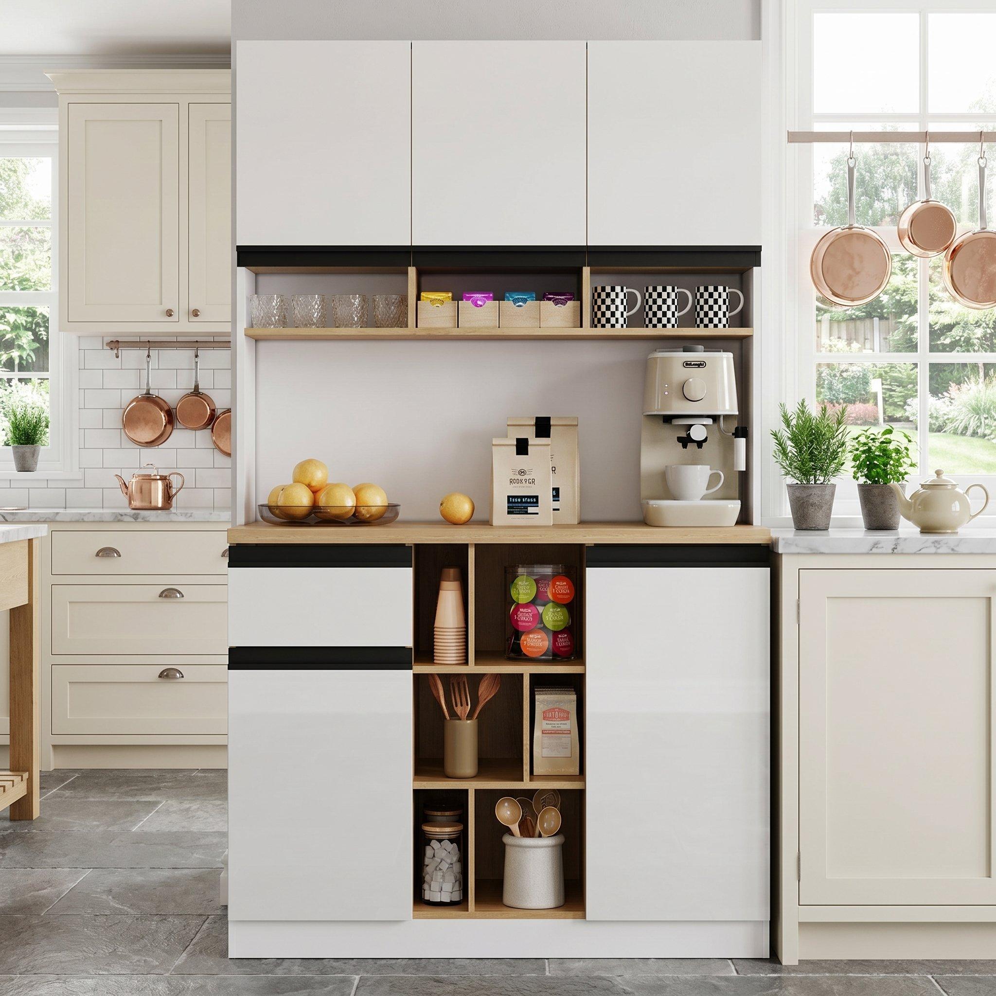 White - Urban Meuble - High Gloss Kitchen Buffet Sideboard - 4