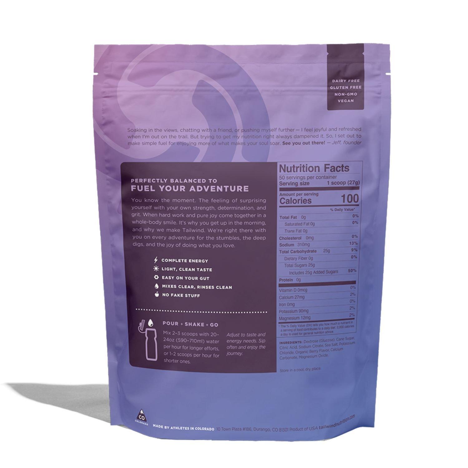 Berry - Tailwind Nutrition - Tailwind: Endurance Fuel - 50 Serving Pouch (1350g) - 2