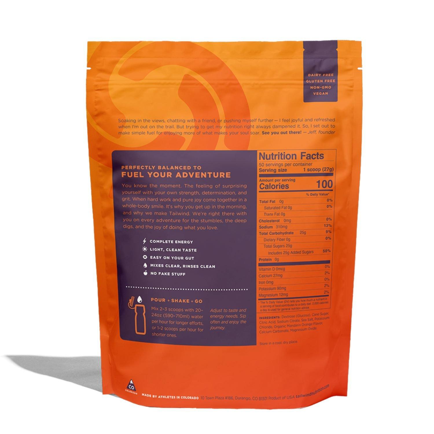 Mandarin Orange - Tailwind Nutrition - Tailwind: Endurance Fuel - 50 Serving Pouch (1350g) - 2