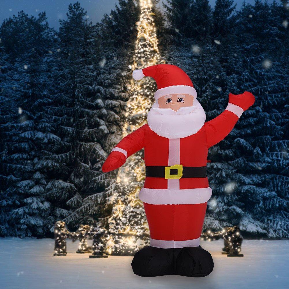 Red - LIFE IDEAS - Inflatable Santa Yard Decoration with LED - 1