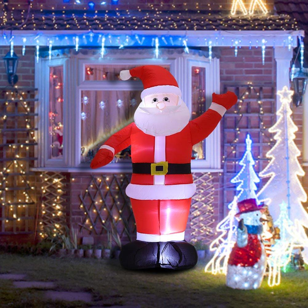 Red - LIFE IDEAS - Inflatable Santa Yard Decoration with LED - 2