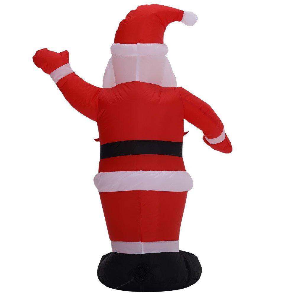 Red - LIFE IDEAS - Inflatable Santa Yard Decoration with LED - 5