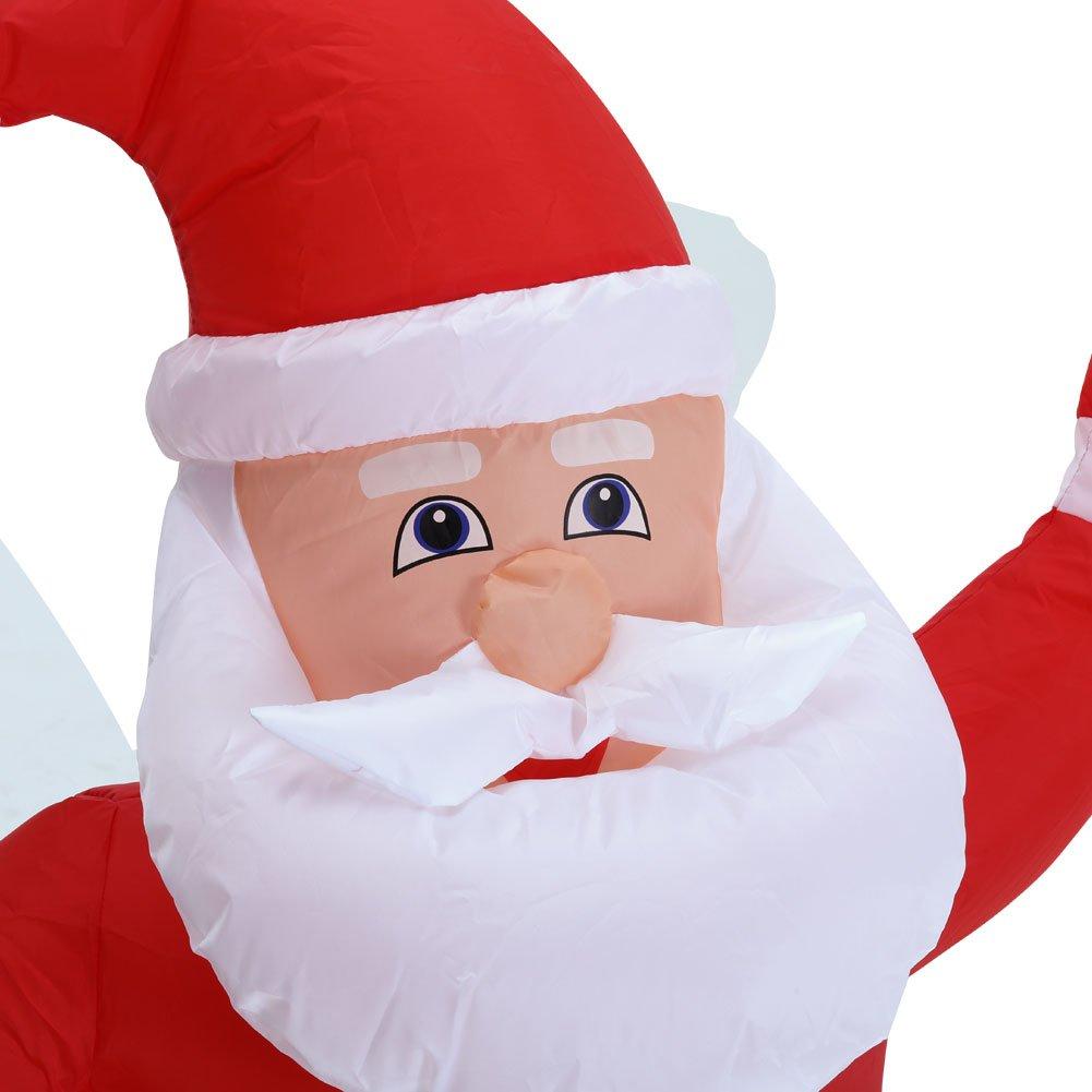 Red - LIFE IDEAS - Inflatable Santa Yard Decoration with LED - 6