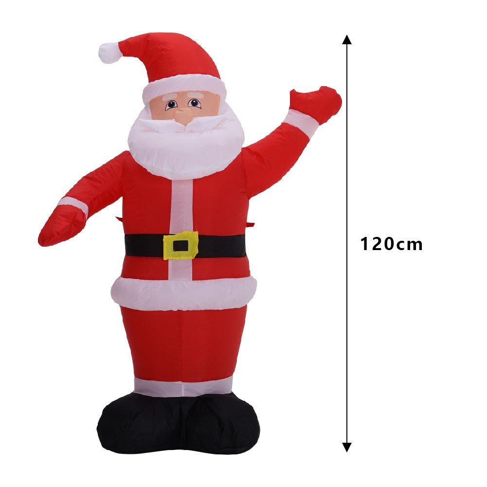 Red - LIFE IDEAS - Inflatable Santa Yard Decoration with LED - 8