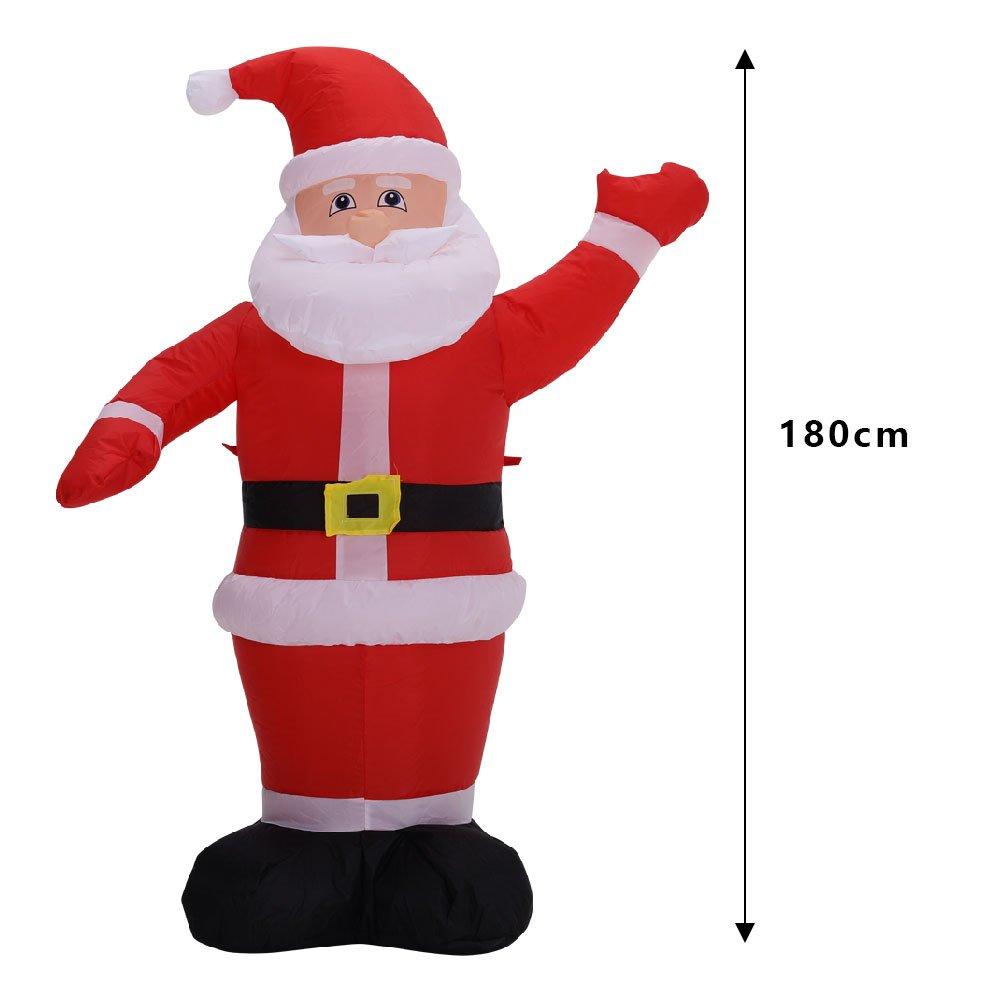 Red - LIFE IDEAS - Inflatable Santa Yard Decoration with LED - 9