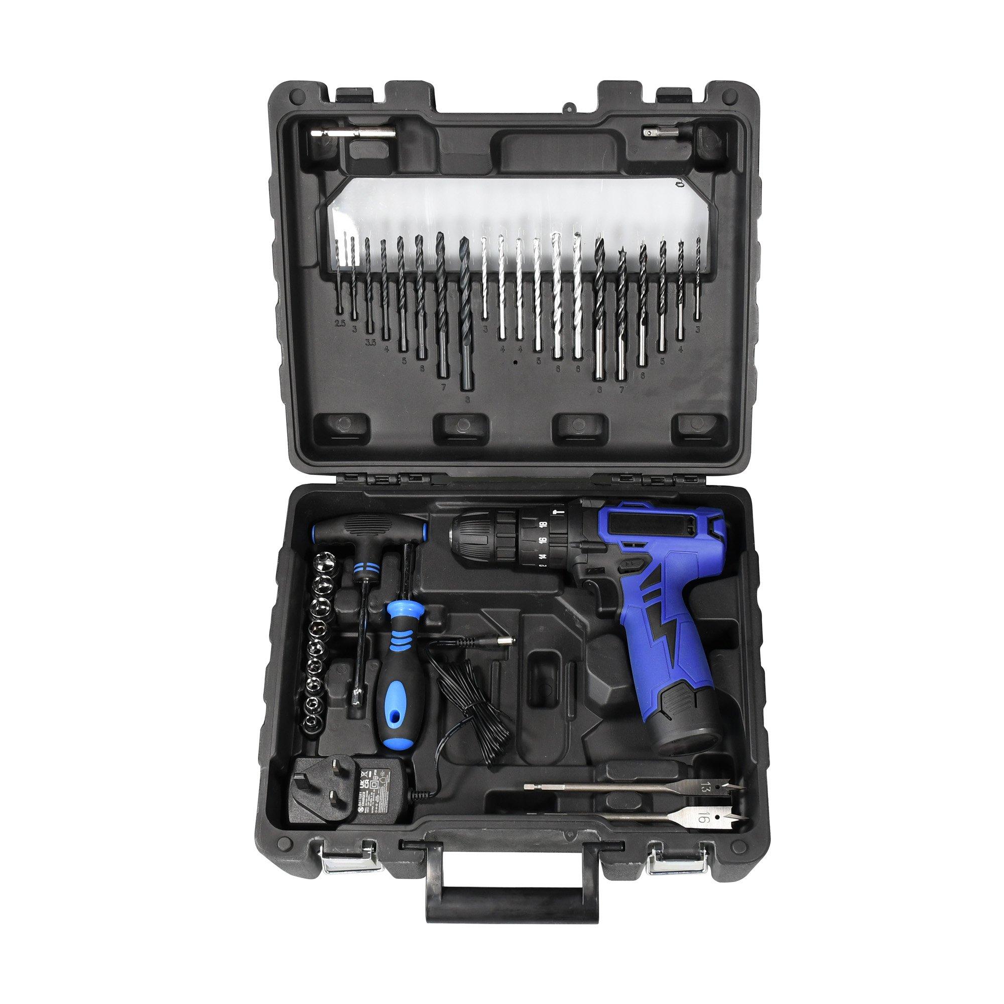 Black/Blue - Streetwize - 85PC Tool Kit With Power Drill - 4