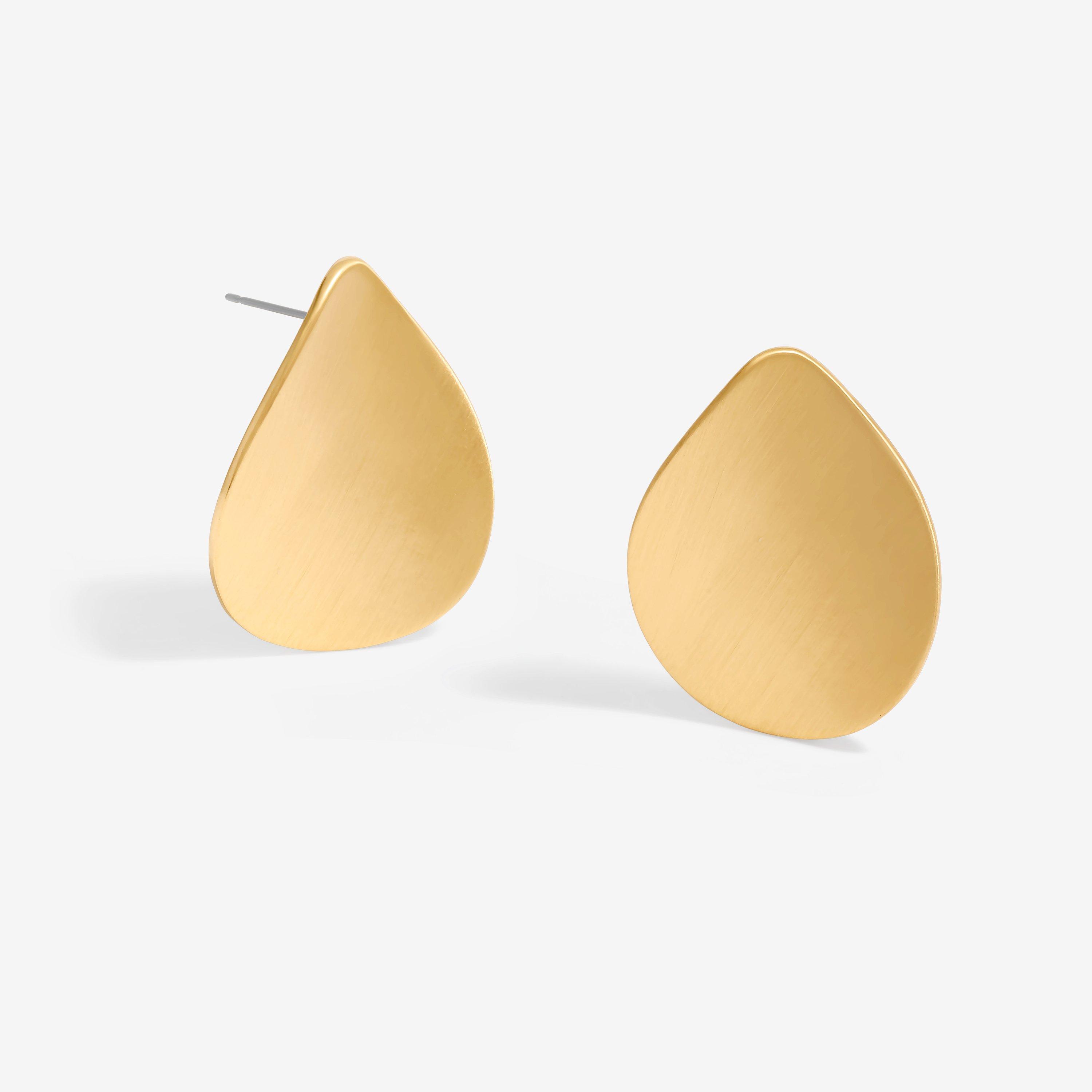 Gold - Jon Richard - Gold Plated Brushed Earrings
