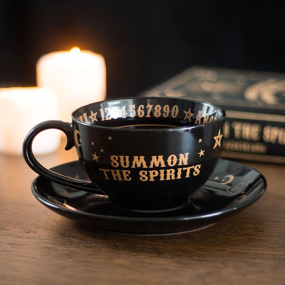 Something Different  Talking Board Teacup And Saucer Black