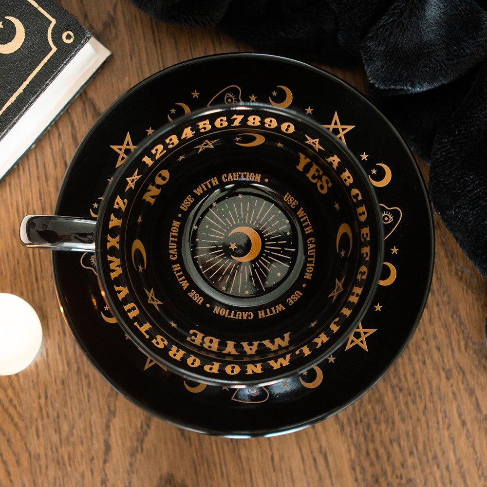 Black - Something Different - Black Talking Board Teacup and Saucer - 2