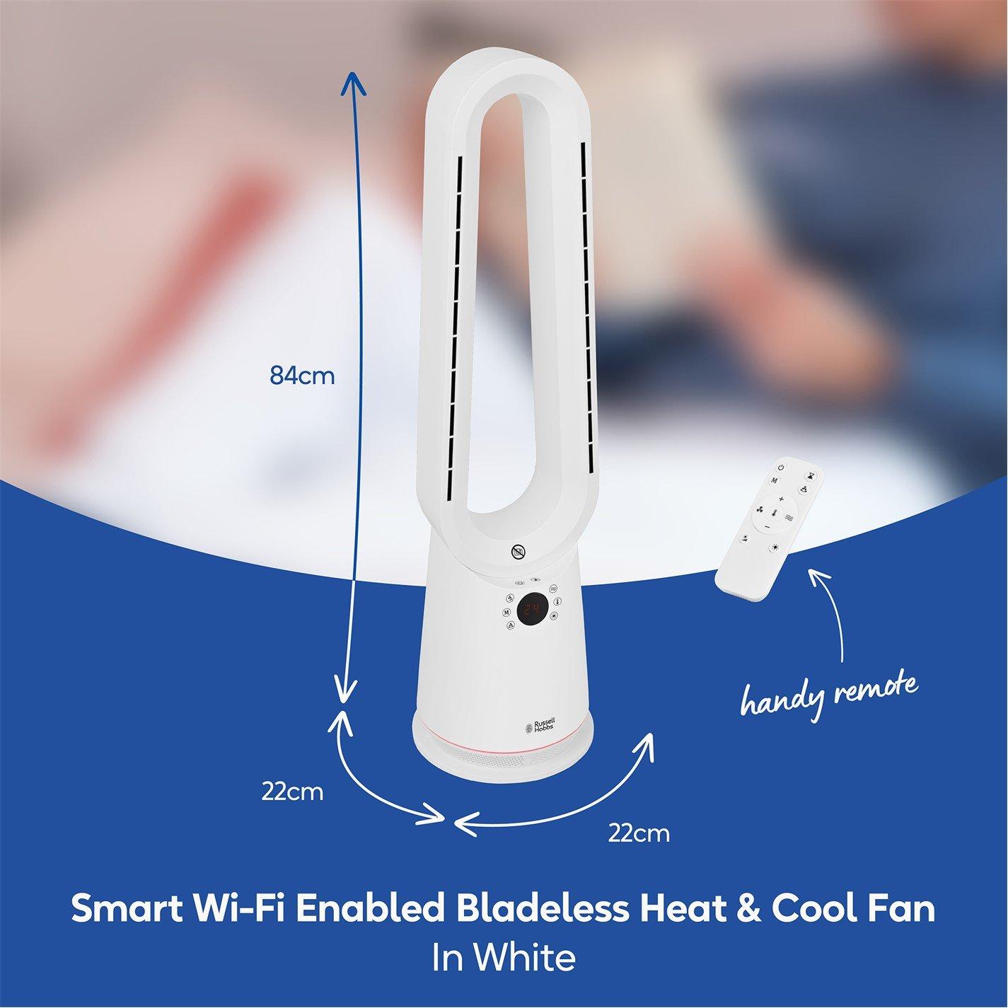 White - Russell Hobbs - RHBHC2030W-SMT Smart Bladeless Heat and Cool Fan - 2