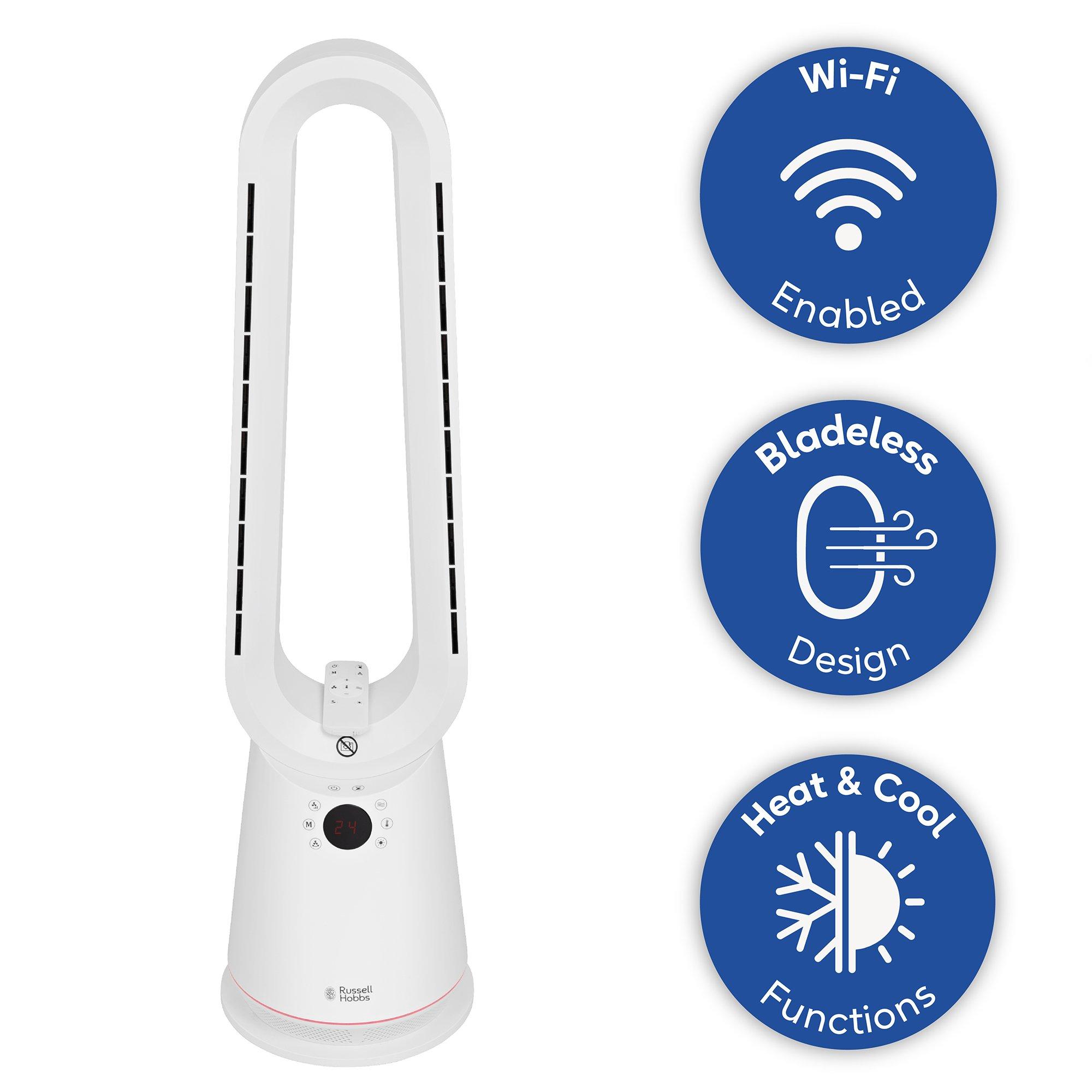 White - Russell Hobbs - RHBHC2030W-SMT Smart Bladeless Heat and Cool Fan - 11