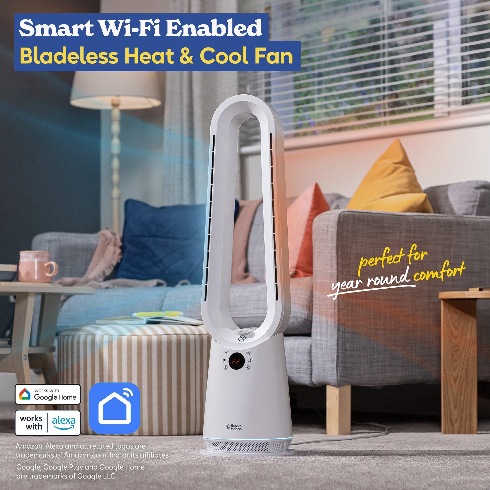 White - Russell Hobbs - RHBHC2030W-SMT Smart Bladeless Heat and Cool Fan - 3