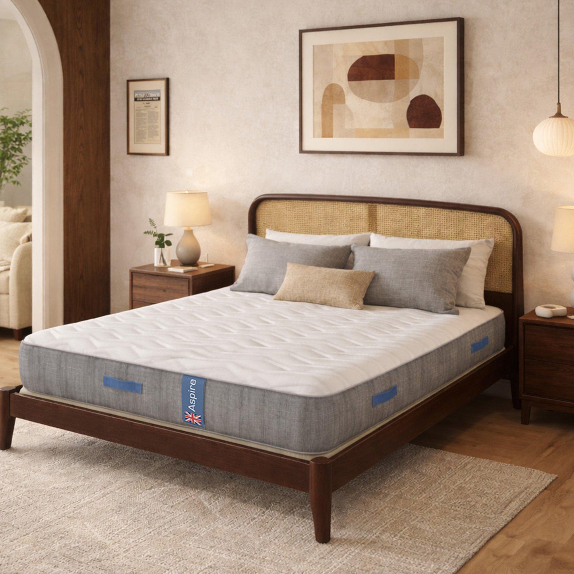White - Aspire - Heritage Comfort 1000 Pocket Wool Hybrid Mattress - 1