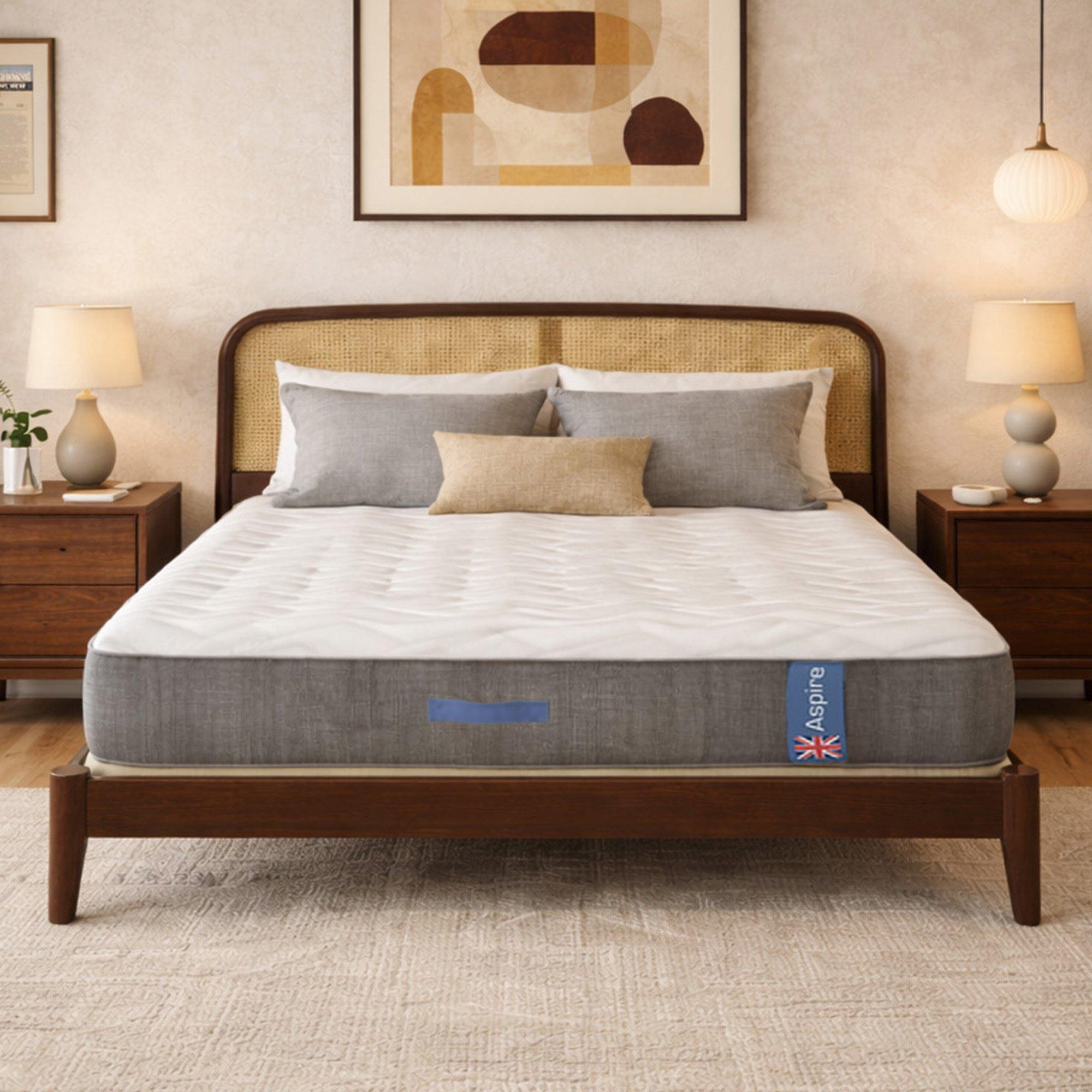 White - Aspire - Heritage Comfort 1000 Pocket Wool Hybrid Mattress - 2