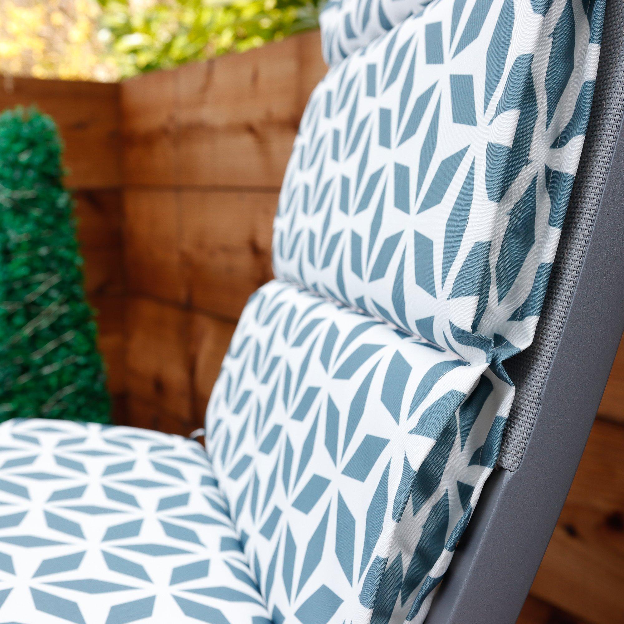 Geometric - Streetwize - Outdoor Geo Grey Full Length Seat Cushion Pair - 3