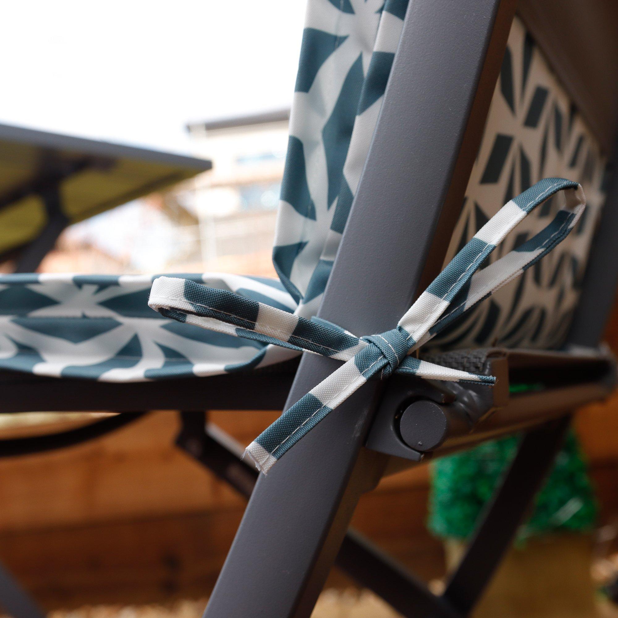 Geometric - Streetwize - Outdoor Geo Grey Full Length Seat Cushion Pair - 4