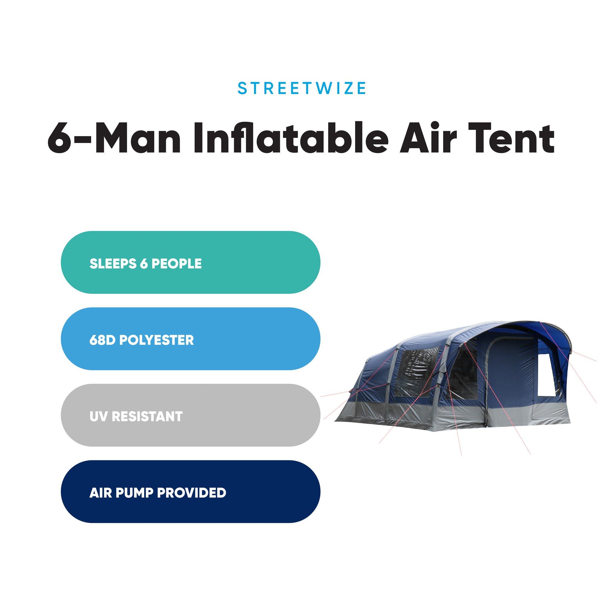 Blue - Streetwize - Olympus 6-Man Inflatable Air Tent - 5