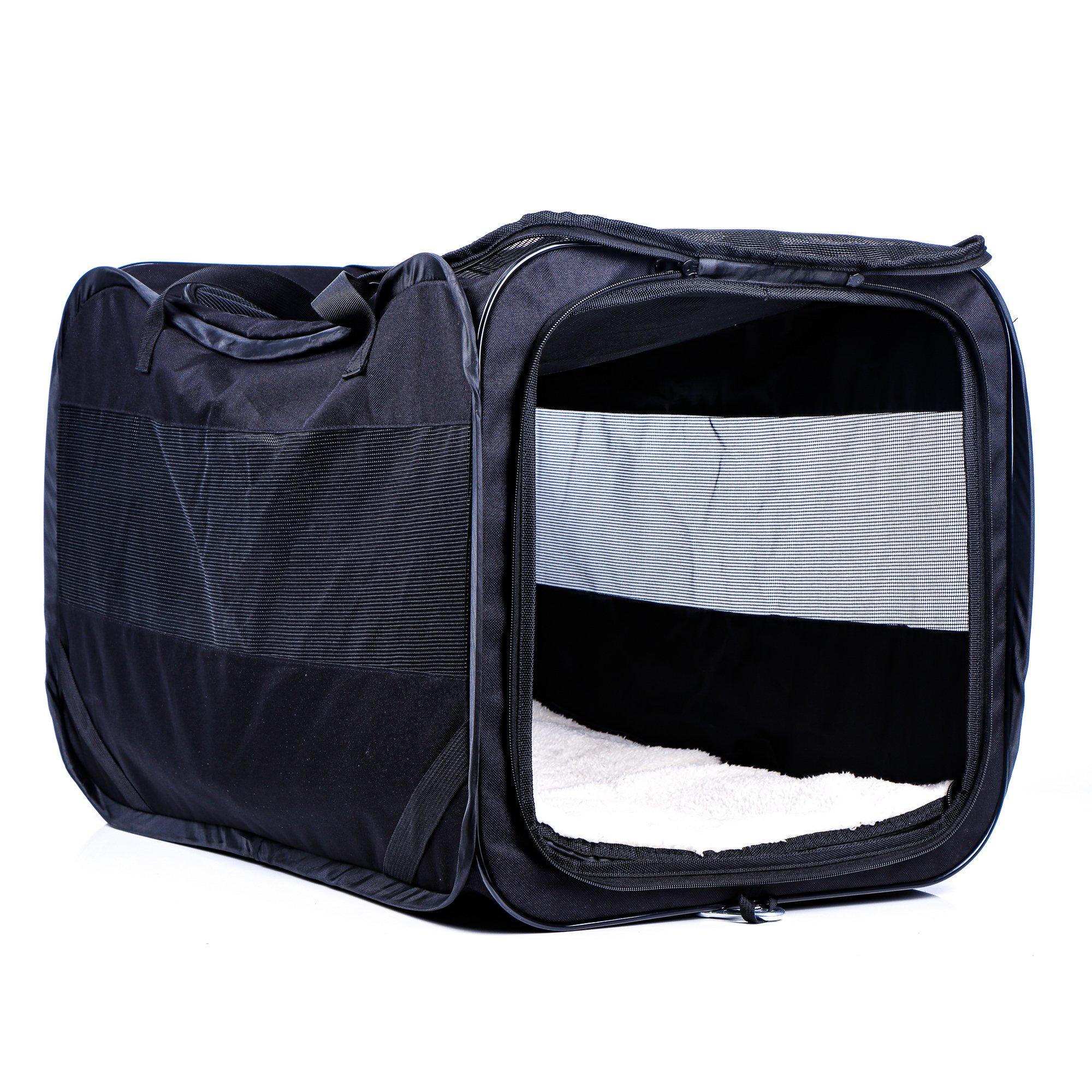 Black - Streetwize - Foldable Pet Kennel - 1