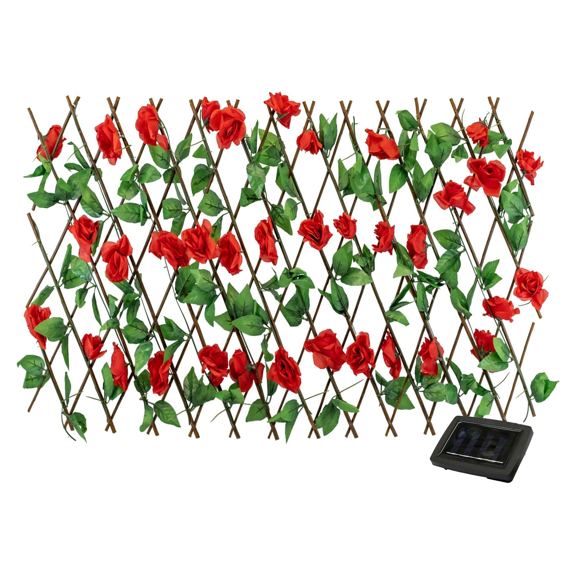 Red - Streetwize - Solar Red Flower Trellis - 1