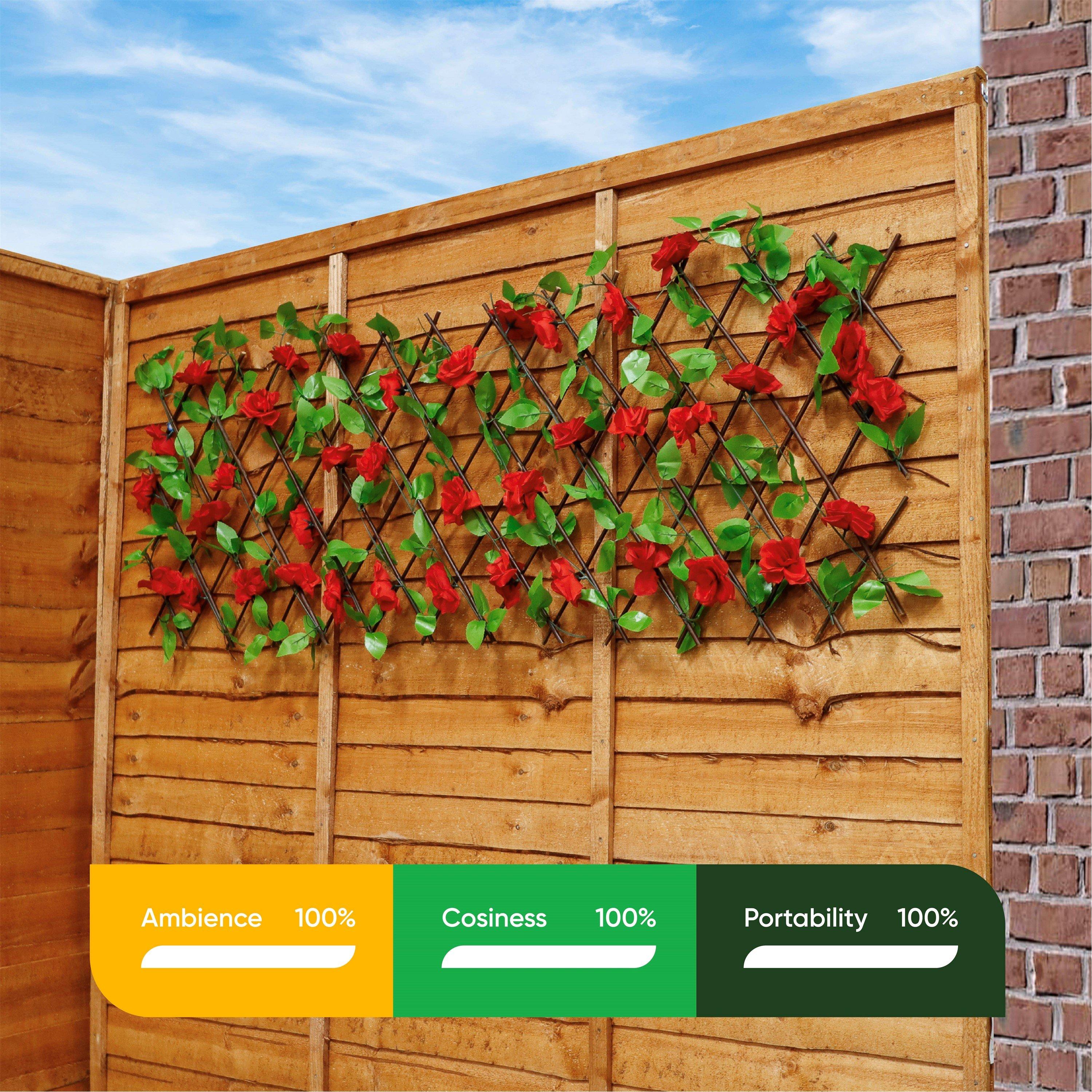 Red - Streetwize - Solar Red Flower Trellis - 3