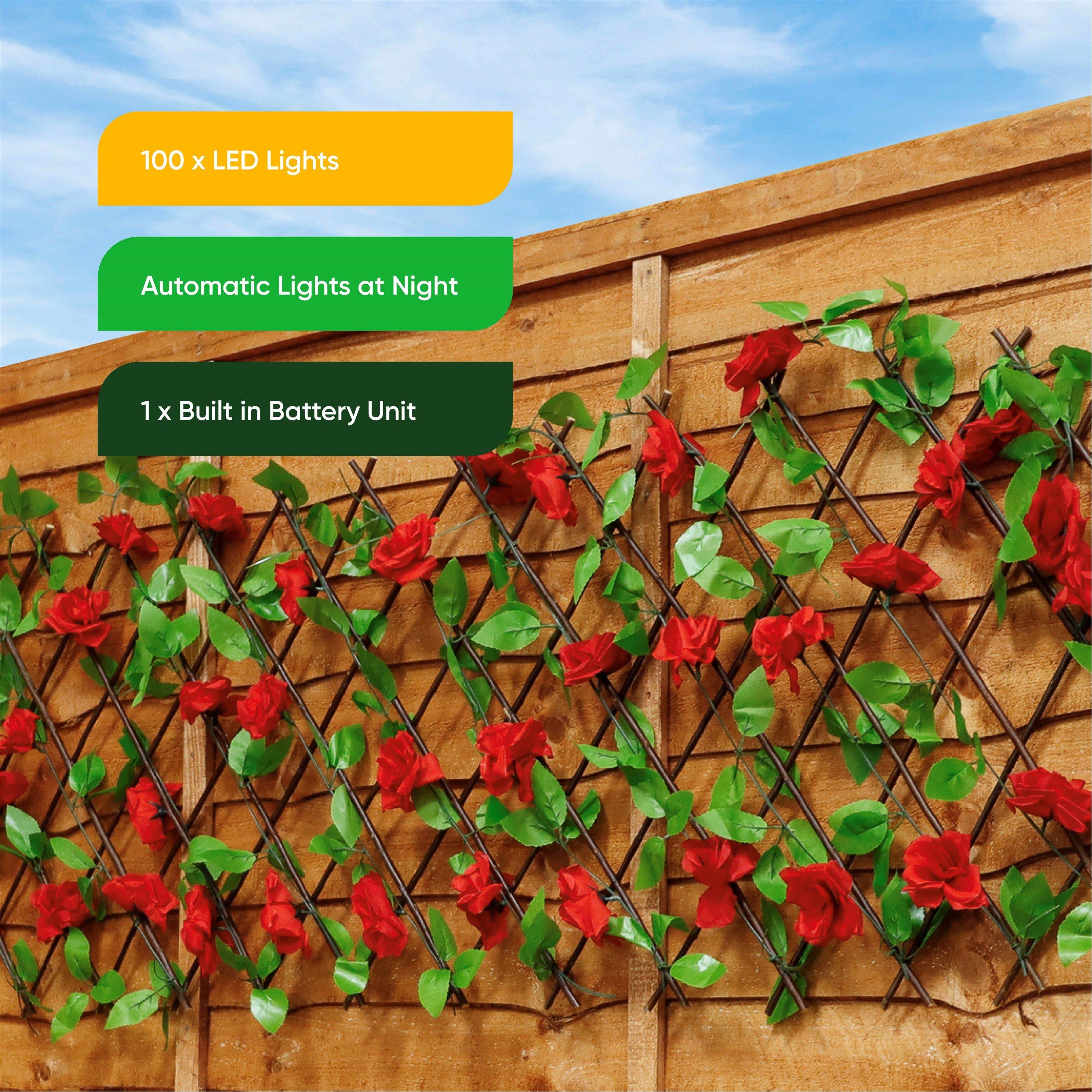 Red - Streetwize - Solar Red Flower Trellis - 6