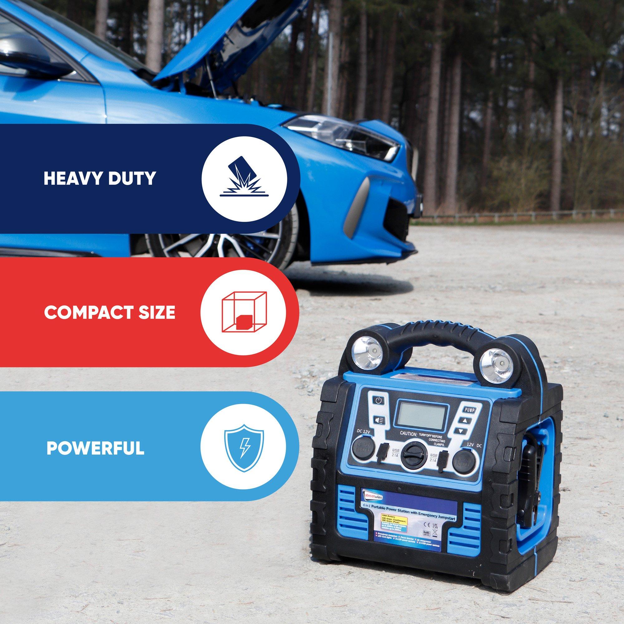 Blue - Streetwize - 12V 18Ah 6-in-1 Portable Power Station (Digital) - 4